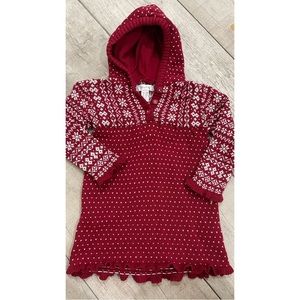 Savannah Baby Toddler Girl Red Hooded Knitted Holiday Winter Dress Size 24m